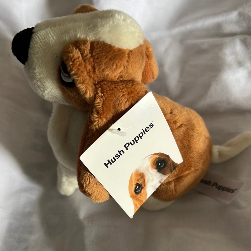 Hush Puppies Brown and White Plush Dog Toy